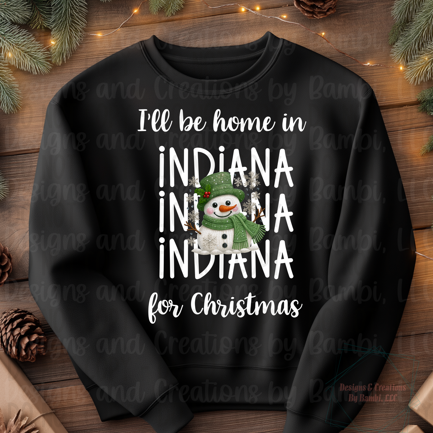 I'll Be Home In States Sage Snowman with White Font Digital Bundle