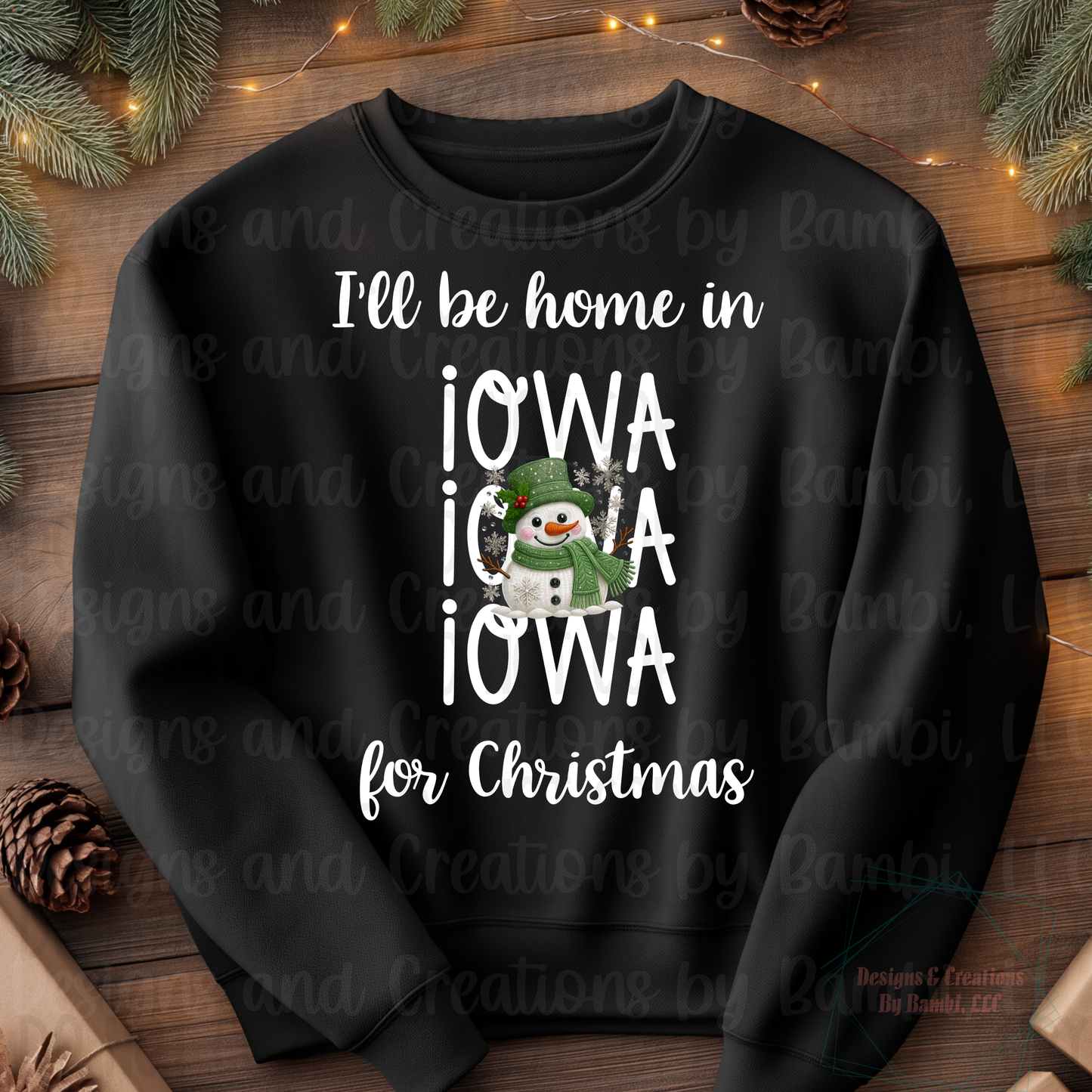 I'll Be Home In States Sage Snowman with White Font Digital Bundle