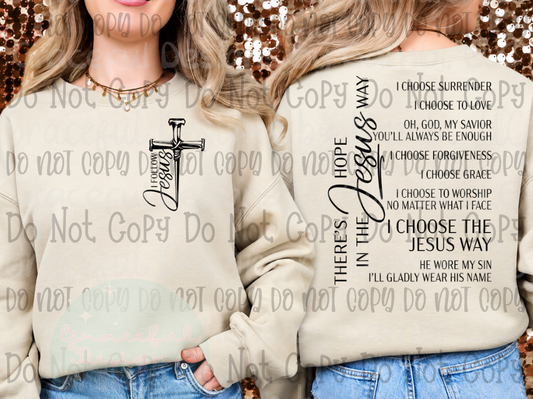 I Will Follow Jesus (Pocket/Back) Black Font