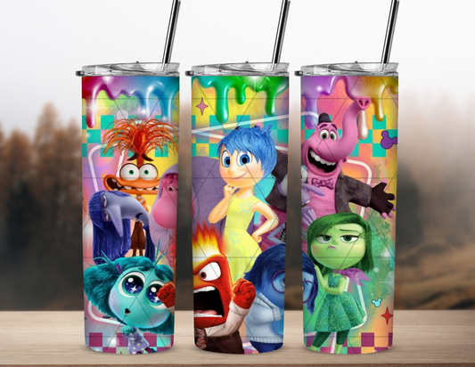 Inside Out Emotions 20 oz Skinny Sublimation Tumbler