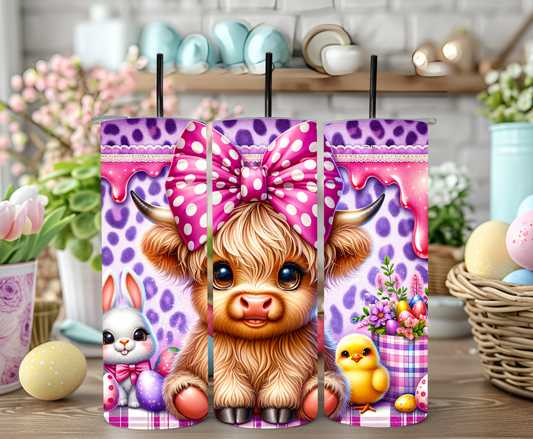 it's An Easter Highland Cow 20oz Sublimation Tumbler