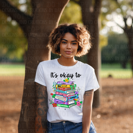 It's Okay To Be With Stacked Books Autism