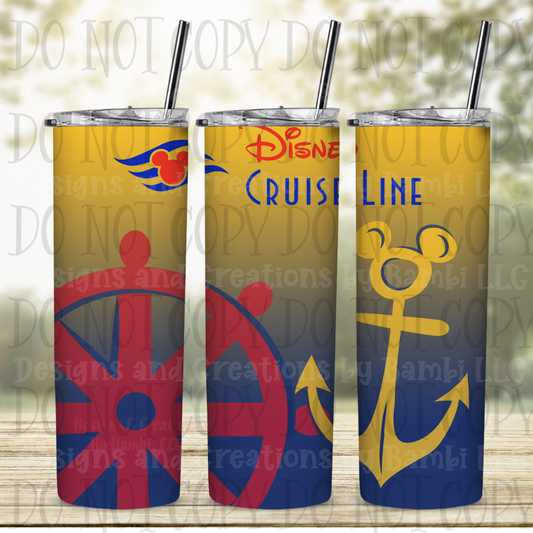 It's A Cruise Line 20 oz Skinny Sublimation Tumbler