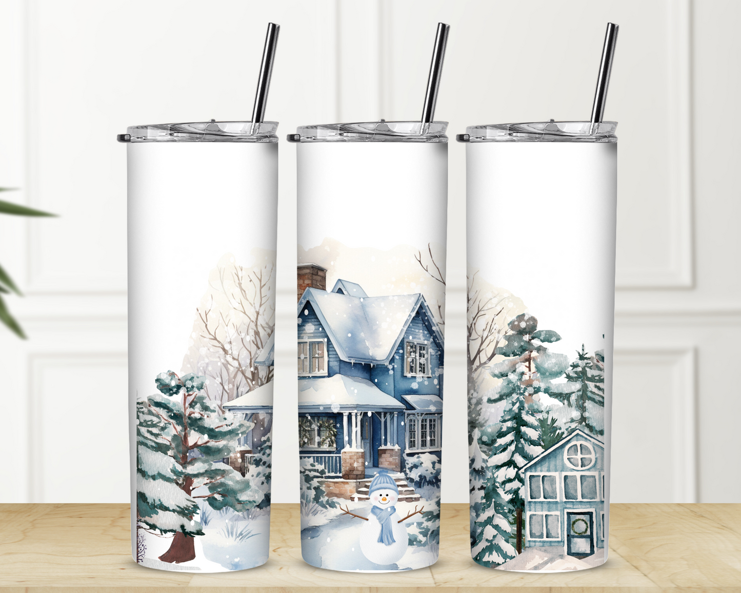 It's A Snowy Christmas 20 oz Skinny Sublimation Tumbler