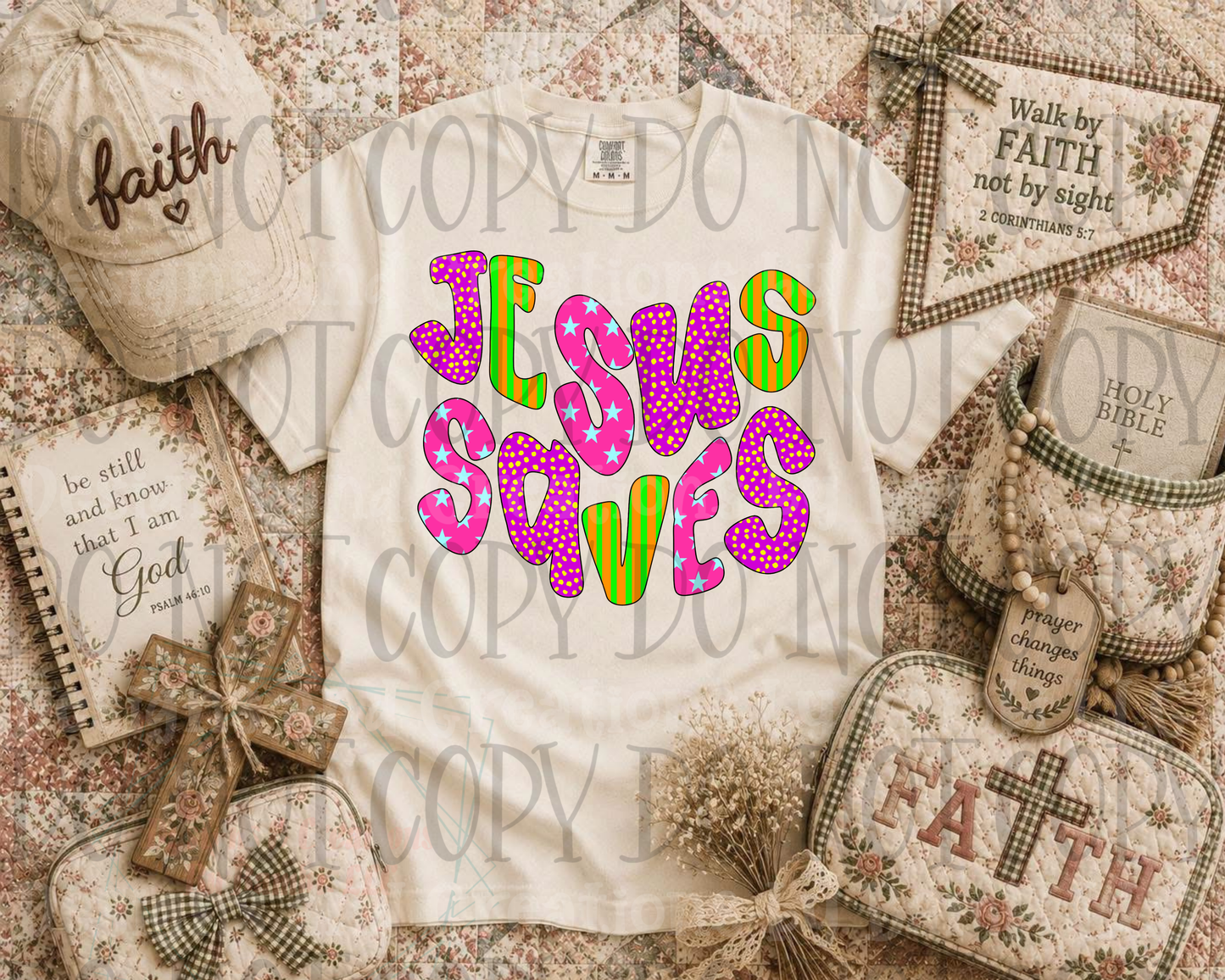 Jesus Saves Retro Bright Font