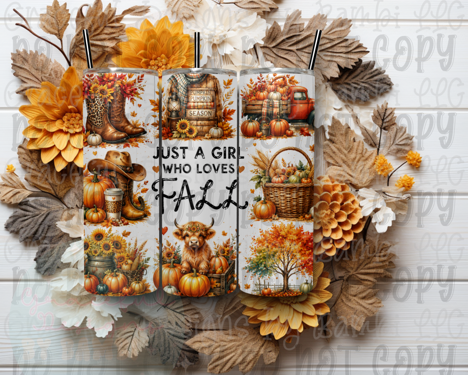 Just A Girl Who Loves Fall 20oz Sublimation Tumbler
