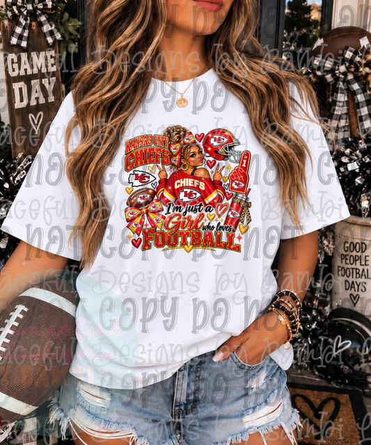 KC Girl that Loves Football Brunette Hair