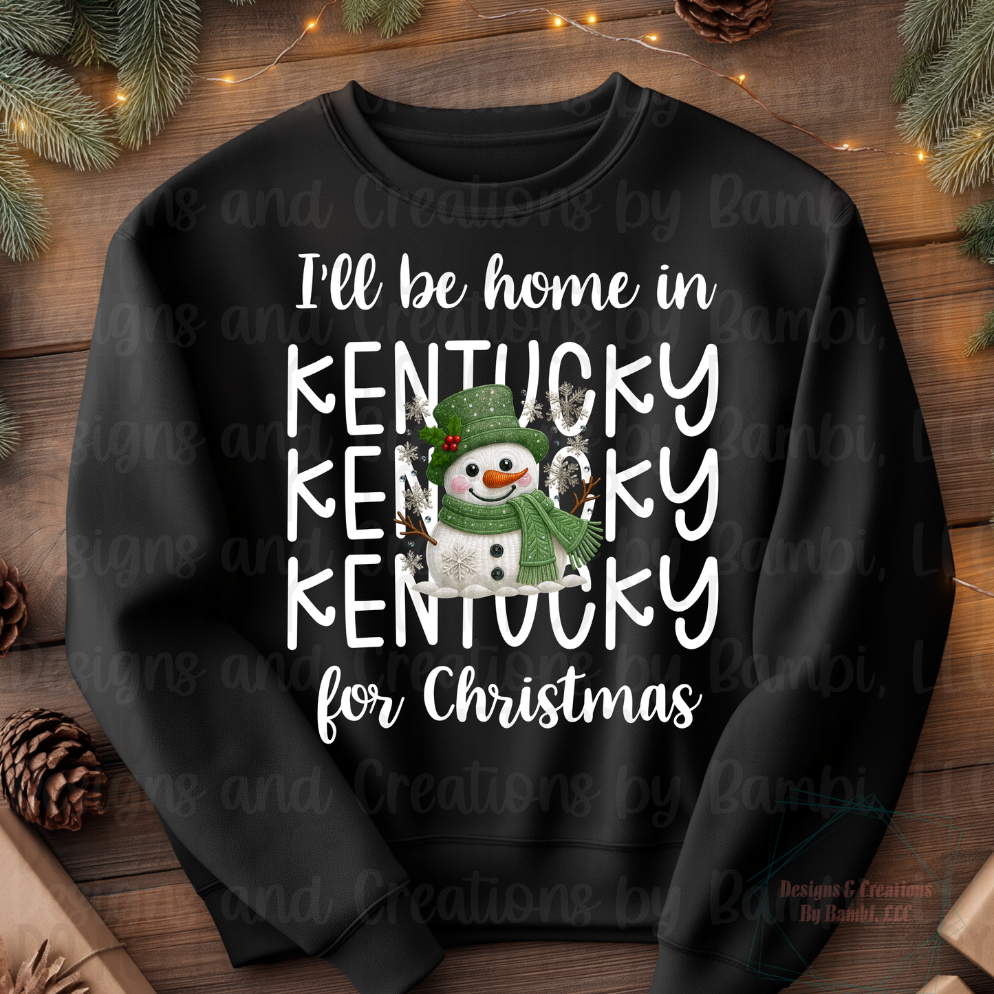 I'll Be Home In States Sage Snowman with White Font Digital Bundle