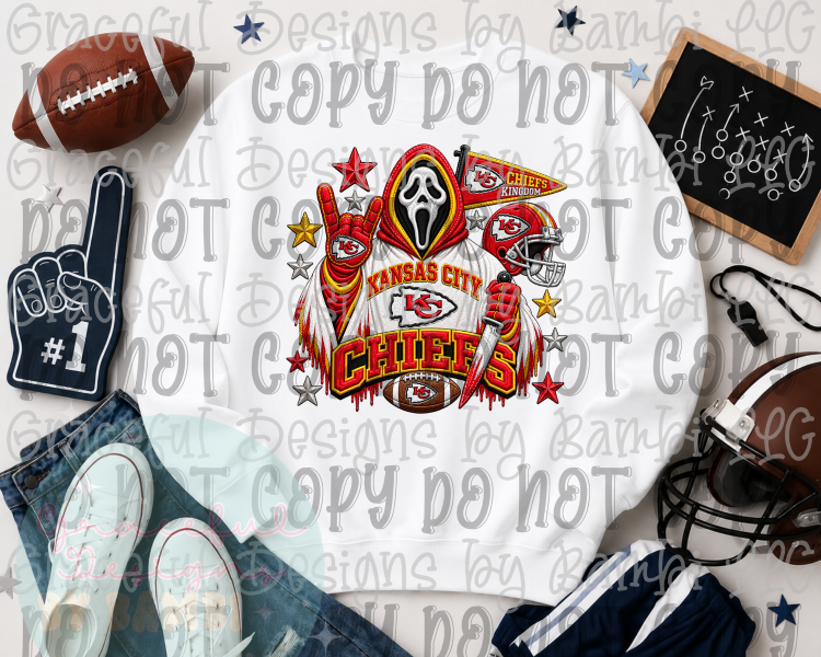 Faux Embroidery Spooky Football Collection
