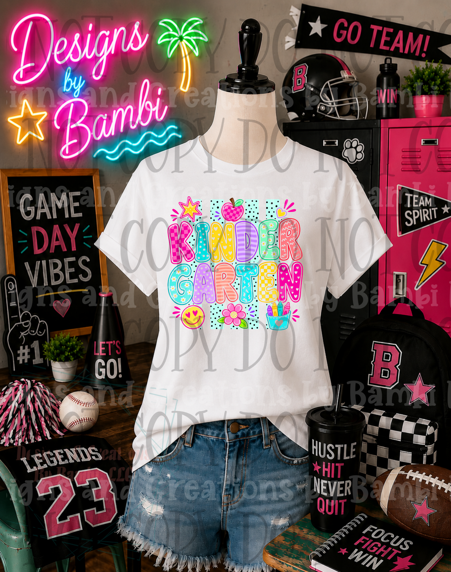 Striped Neon Back To School Grade Collection