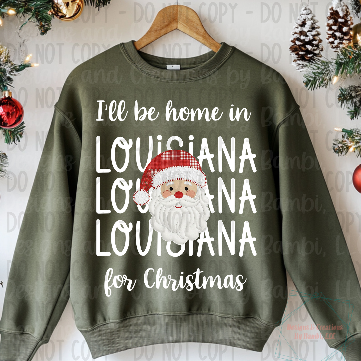 I'll Be Home in States Santa Face with White Font Digital Bundle