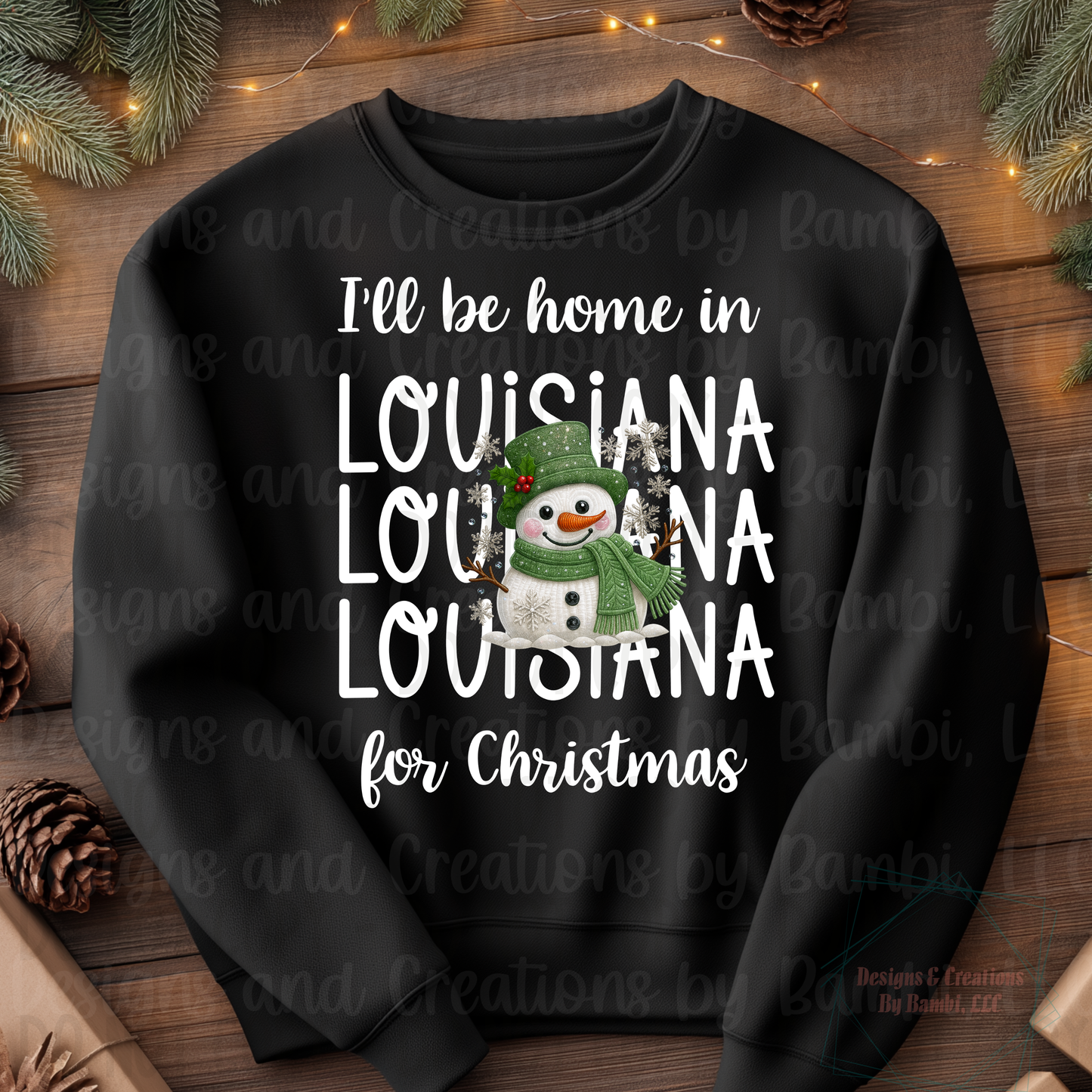 I'll Be Home In States Sage Snowman with White Font Digital Bundle