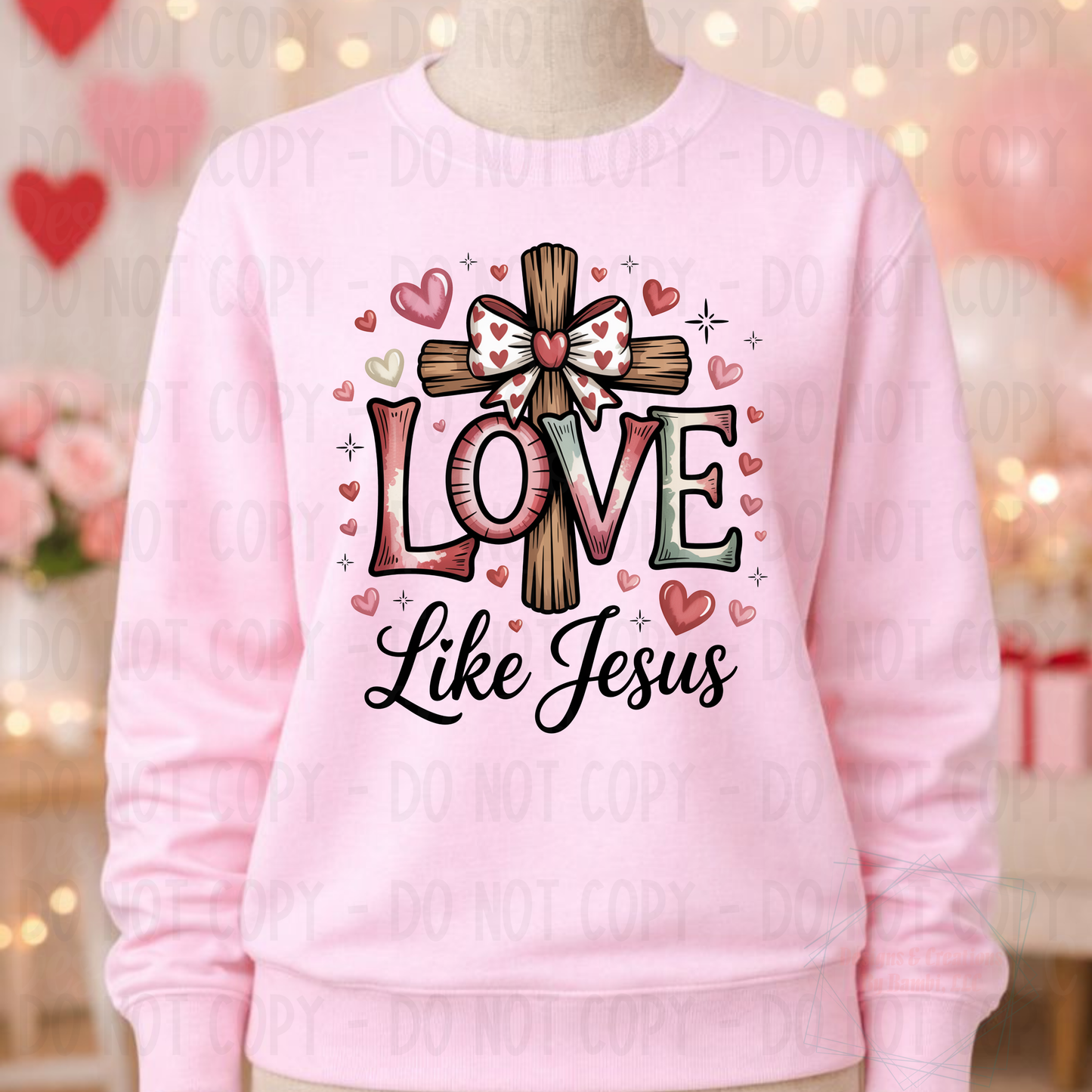 Love Like Jesus with Wooden Cross