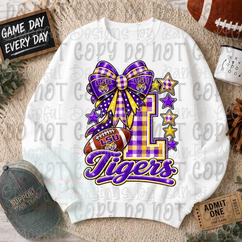 Faux Puff/Glitter Bow and Football Collection
