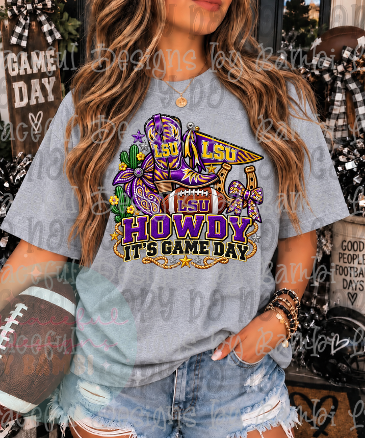 Faux Embroidery It's Game Day with Boot Football Collection