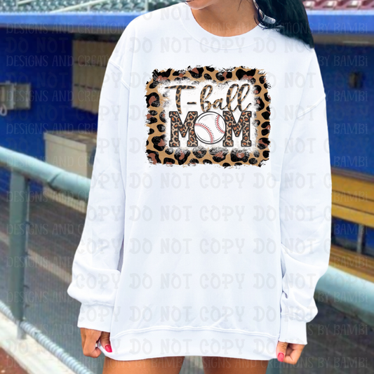 Leopard Border T Ball Mom with Ball