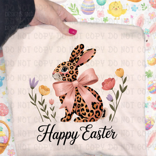 Leopard Bunny Bow Easter