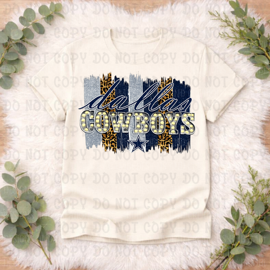 Leopard and Blue Cowboys Brushstrokes