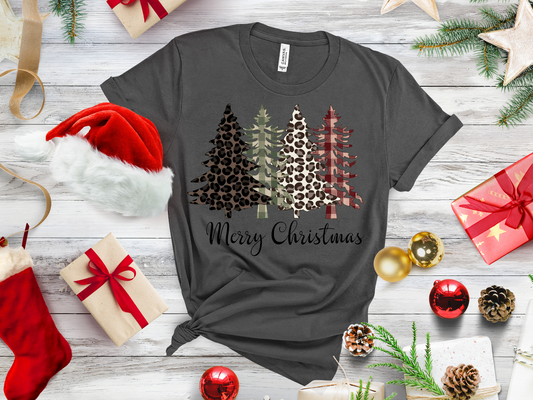 Leopard and Plaid Cluster Merry Christmas