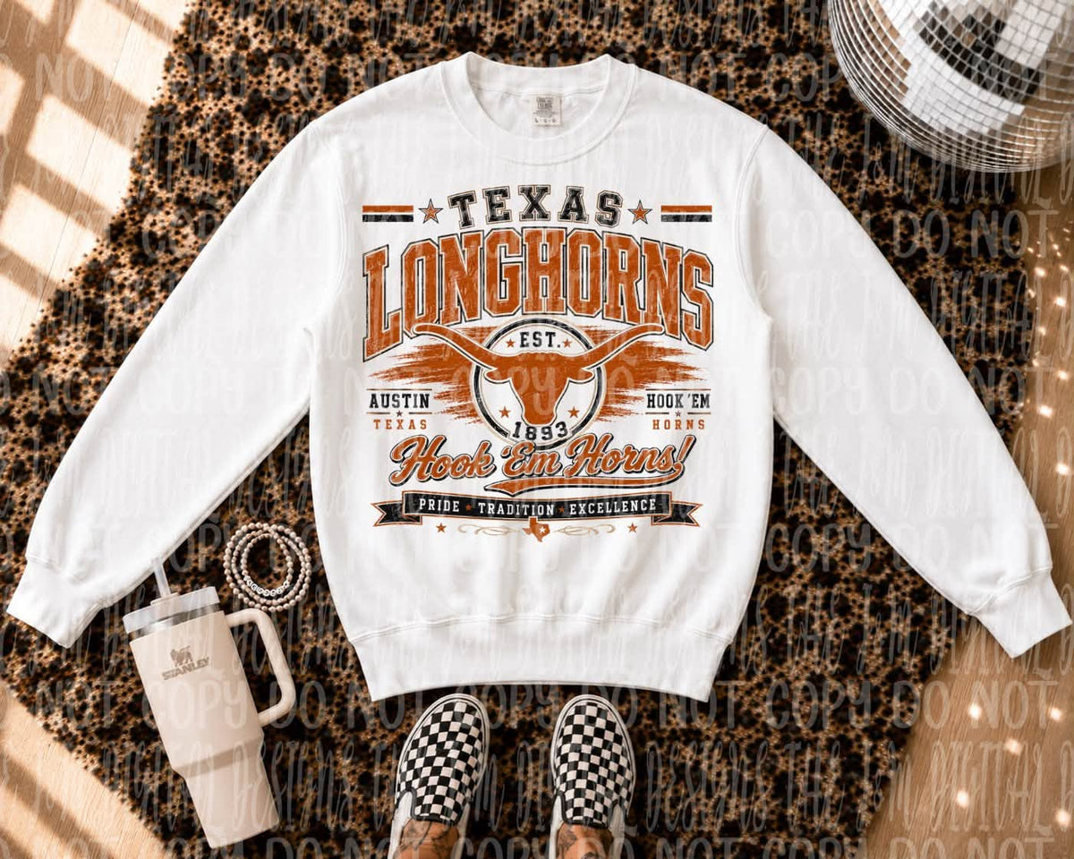 Faux Embroidery Longhorns EST 1893