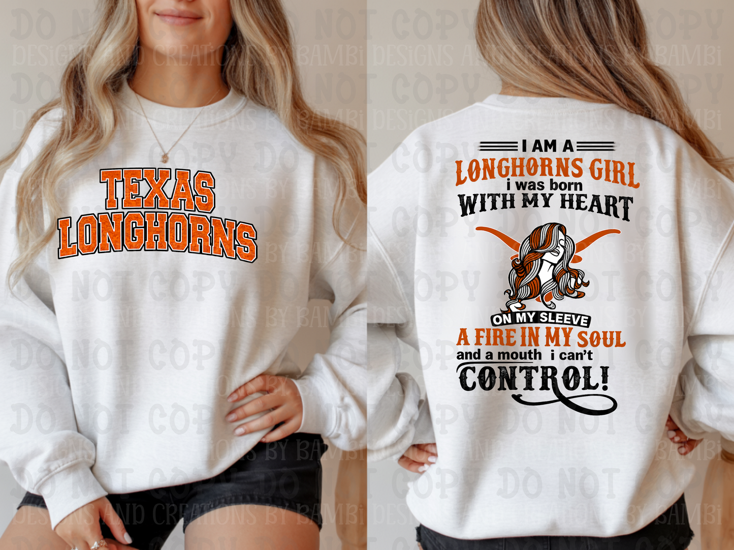 Longhorns Girl Fire in My Soul (Front/Back)