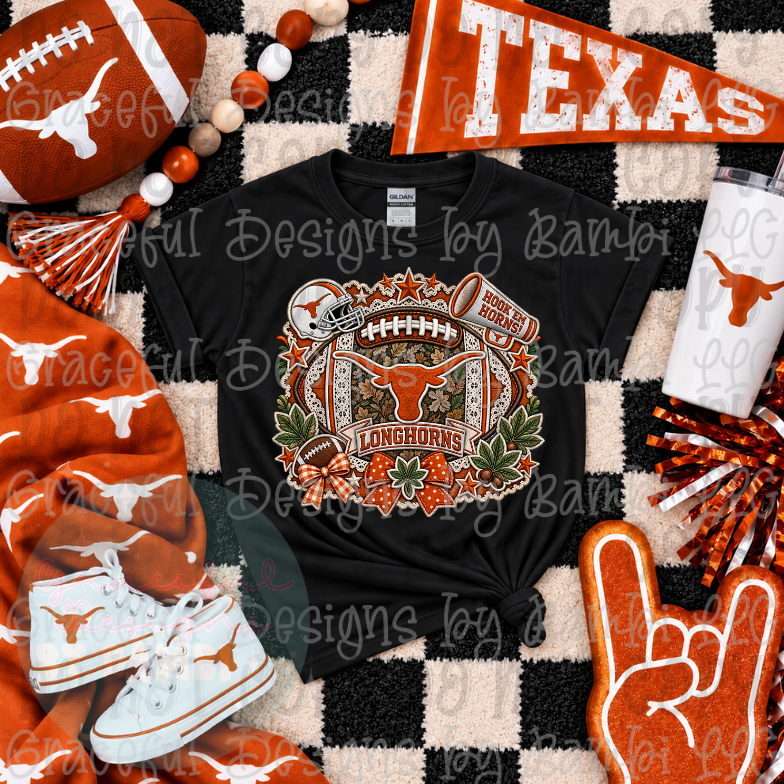 Faux Embroidery Christmas with Megaphone Football Collection