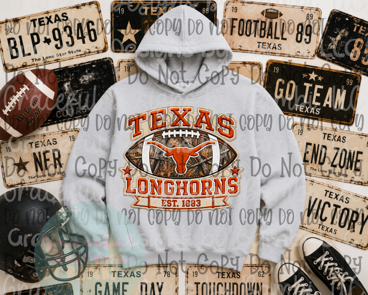 Faux Embroidery Camo Football Collection