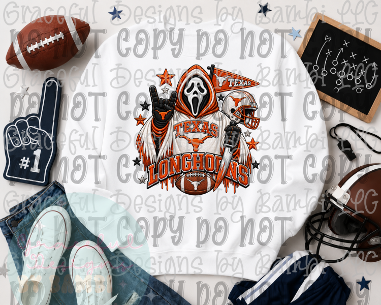 Faux Embroidery Spooky Football Collection
