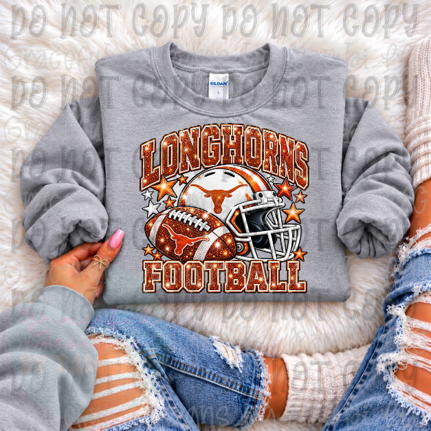 Faux Bling Embroidered Football Helmet Collection