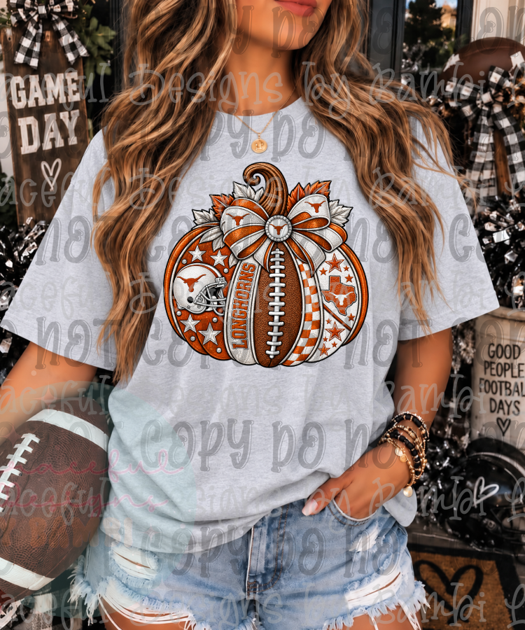 Faux Embroidery Football Pumpkin Collection