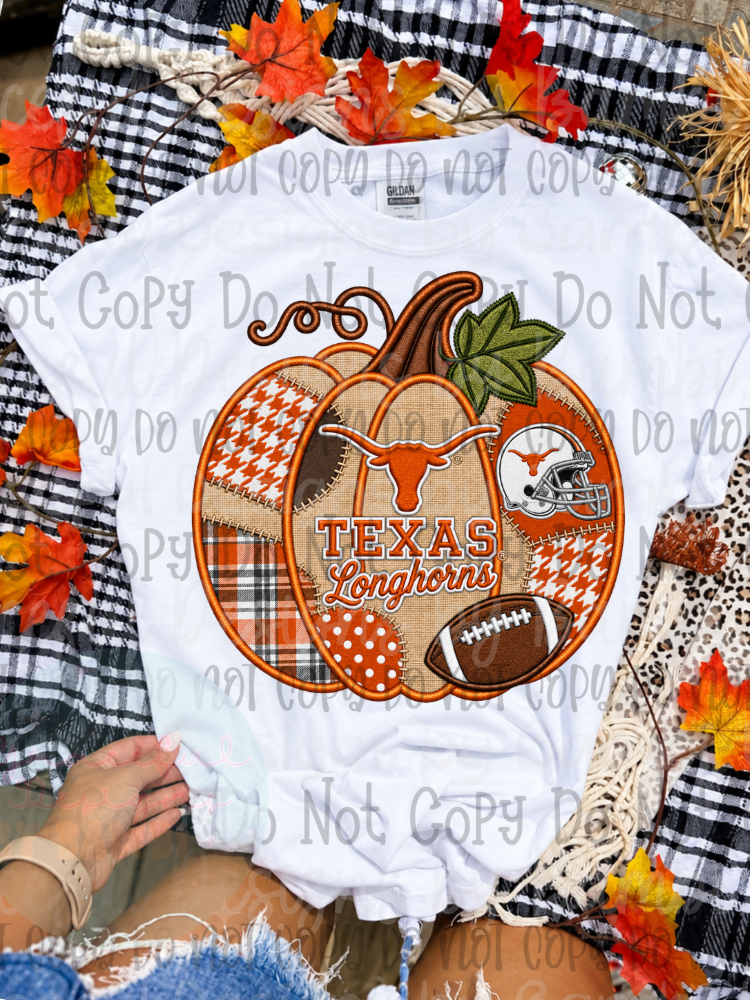 Faux Embroidery Pumpkin Football Collection