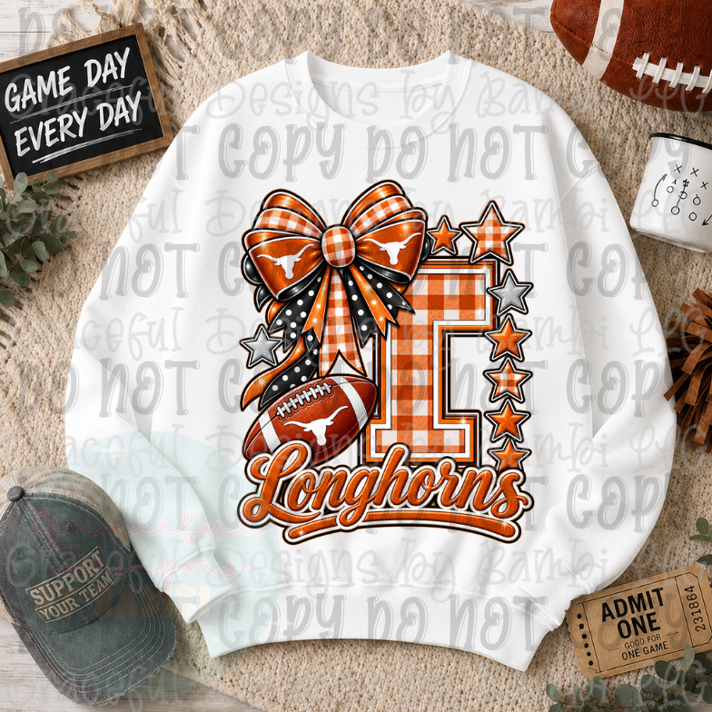 Faux Puff/Glitter Bow and Football Collection