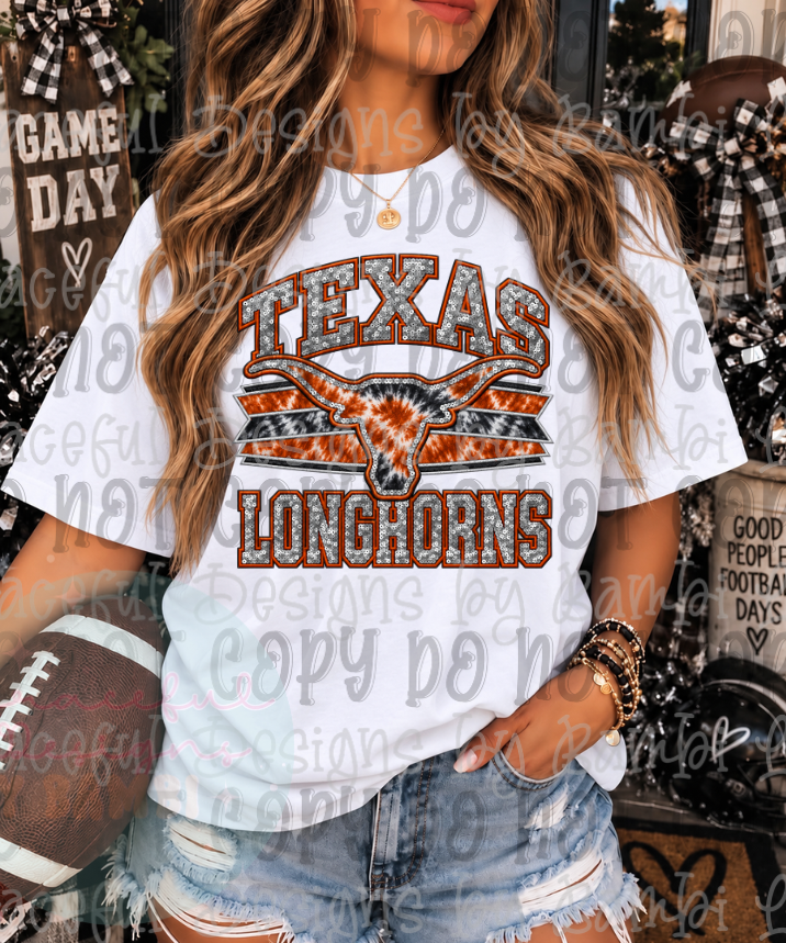Faux Embroidery Tie Dye Football Collection