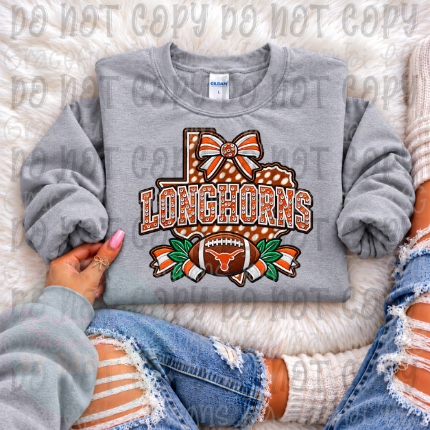 Faux Embroidery Sequin Polka Dot States Football Collection