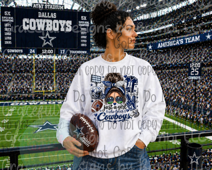 Love Blue and Silver Girl Football