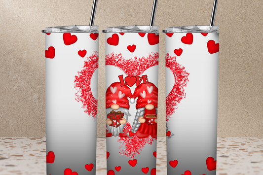Love Double Gnome 20 oz Skinny Sublimation Tumbler