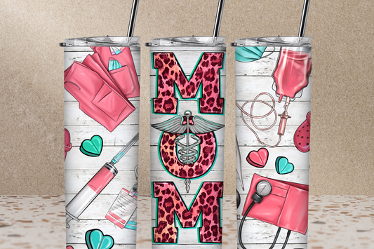 Nurse Mom 20 oz Skinny Sublimation Tumbler