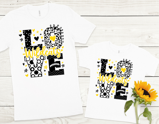 Love Wildcats in Gold and Black