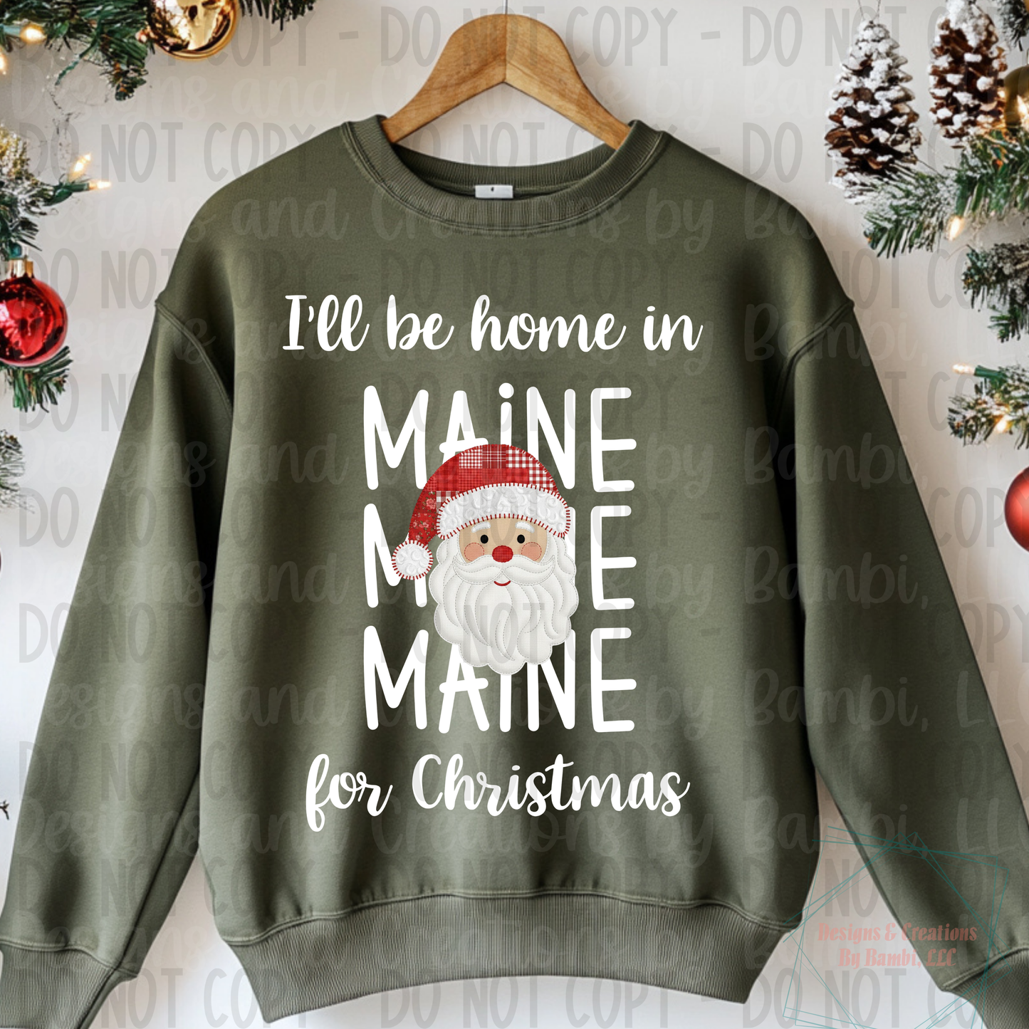 I'll Be Home in States Santa Face with White Font Digital Bundle
