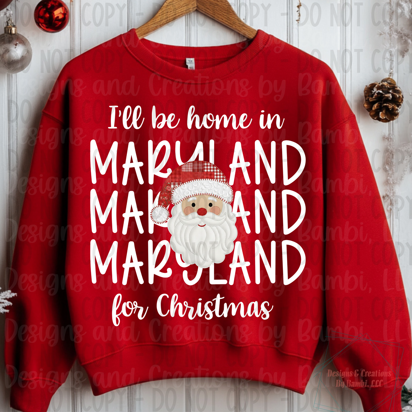 I'll Be Home in States Santa Face with White Font Digital Bundle