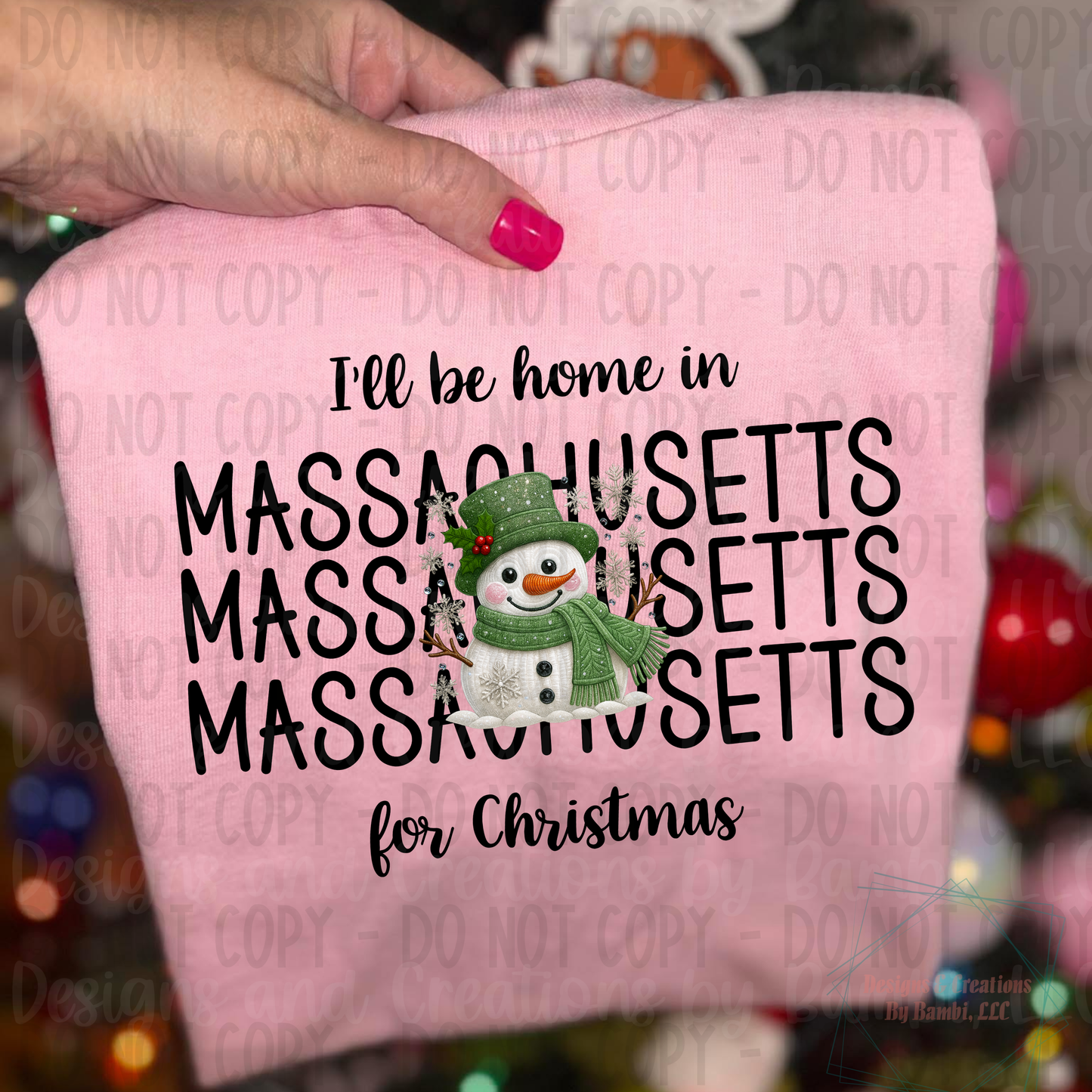 I'll Be Home in States Sage Snowman with Black Font Collection
