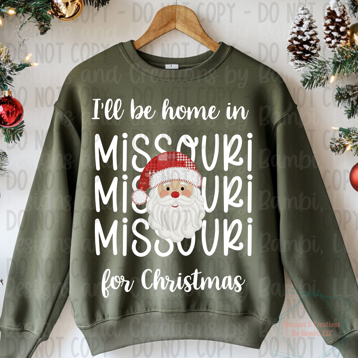I'll Be Home in States Santa Face with White Font Digital Bundle