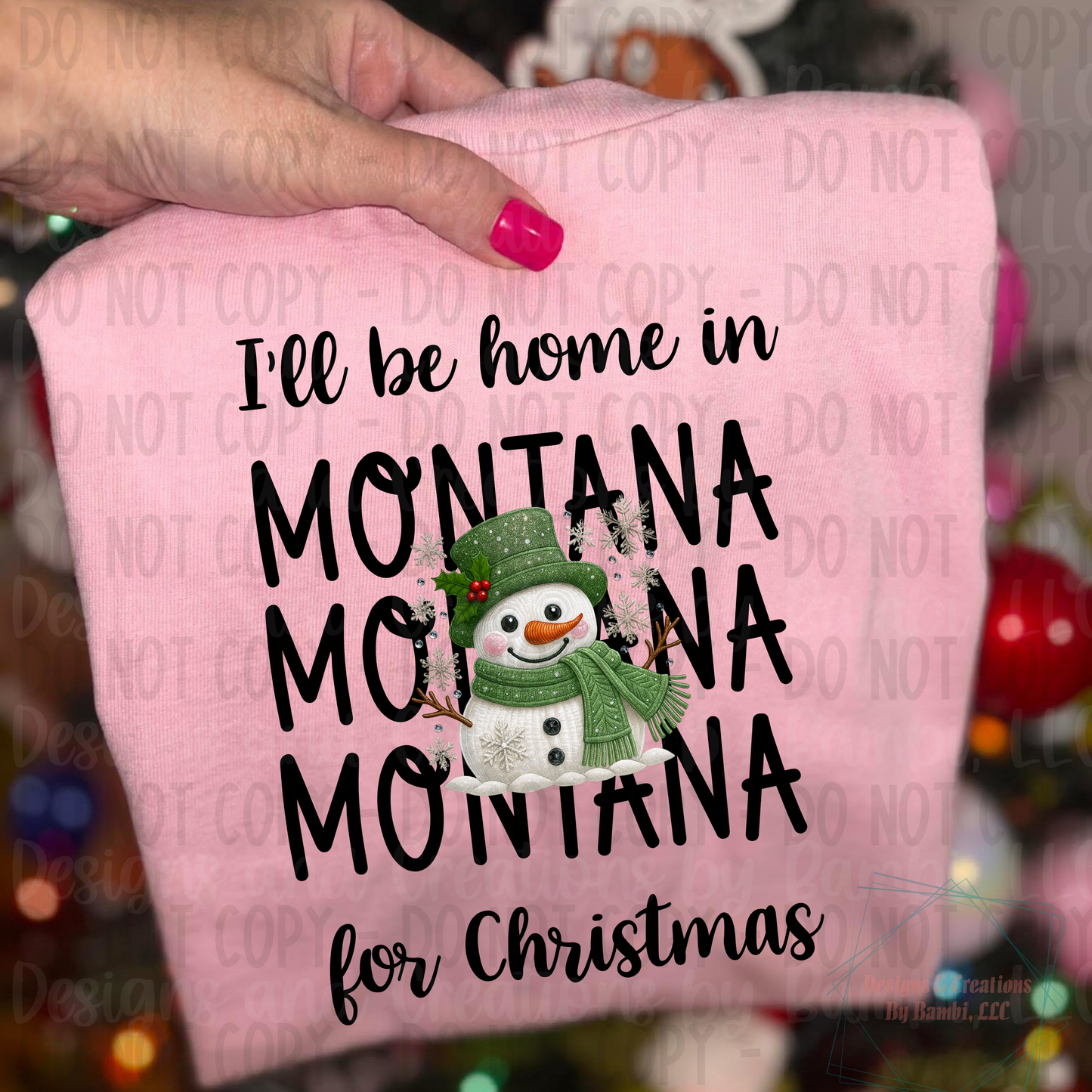 I'll Be Home in States Sage Snowman with Black Font Collection