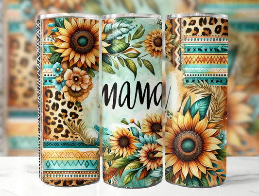 Mama Sunflower 20 oz Skinny Sublimation Tumbler