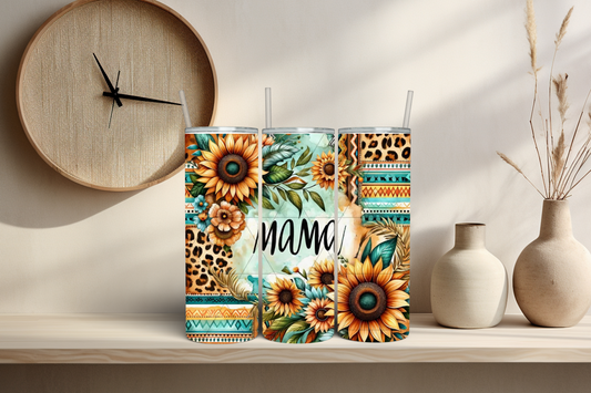 Mama Western Sunflower 20 oz Skinny Sublimation Tumbler