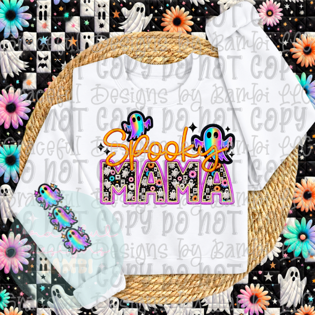 Faux Embroidered Spooky Title with Sleeve Collection