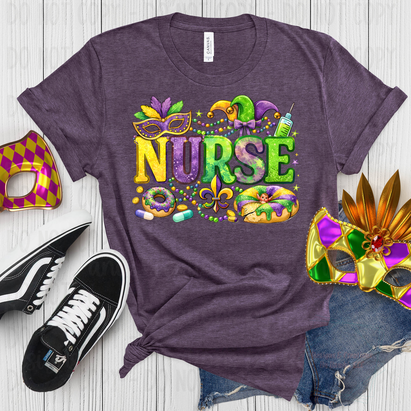 Mardi Gras Nurse with Beads