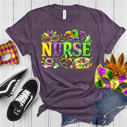 Mardi Gras Nurse with Beads