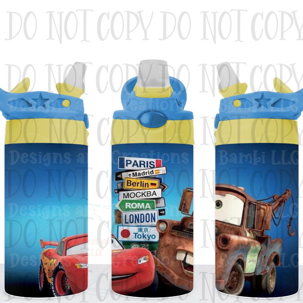 McQueen and Mater 12 oz Flip Top Sublimation Tumbler