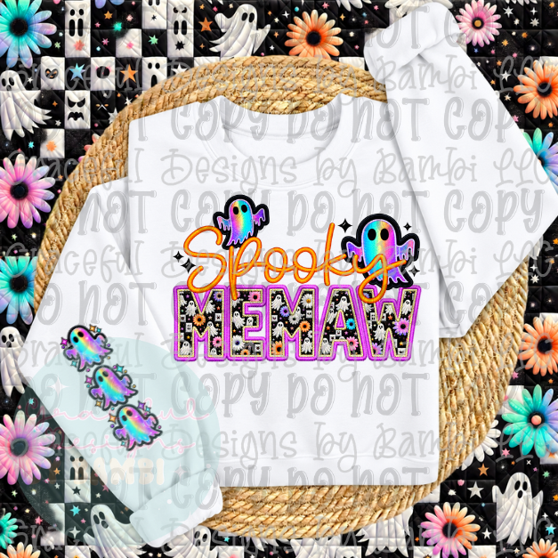 Faux Embroidered Spooky Title with Sleeve Collection